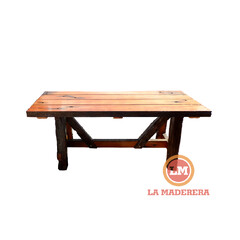 Mesa en quebracho colorado añejado von travesañor reforzado.