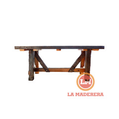 Mesa en quebracho colorado añejado von travesañor reforzado.