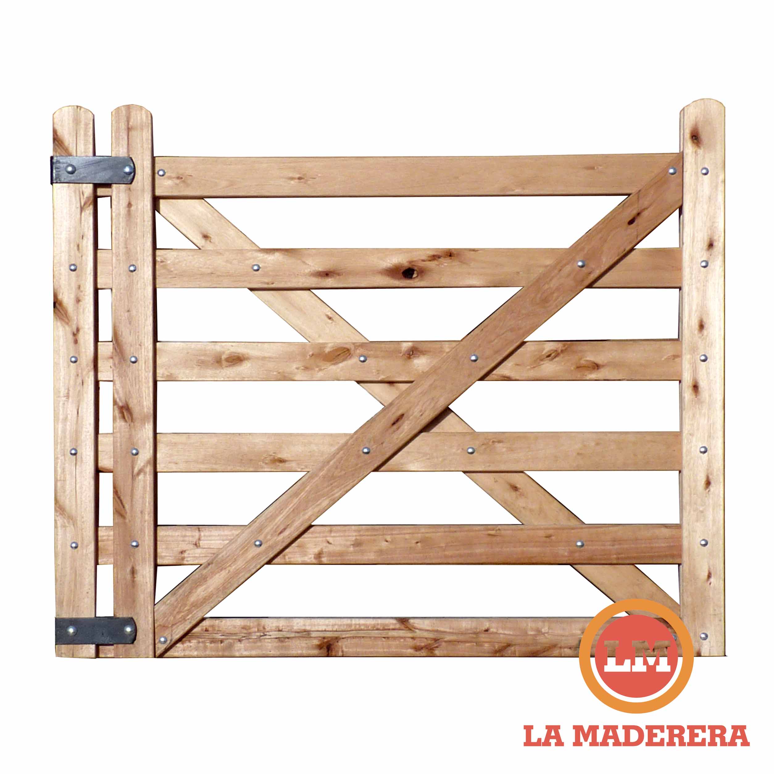 Tranquera En Saligna (Eucalyptus Grandis) reforzada con o sin herrajes.